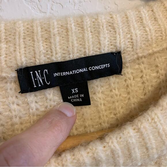 INC Cream Pullover Crew Neck Sweater - Picture 2 of 7